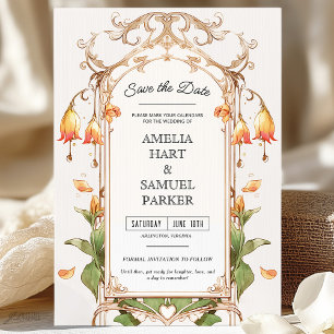 Invitation Élégante florale vibrante Sauvez la date avec la p