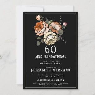 Invitation Élégante Florales Vintages 60 Et Sensation Anniver