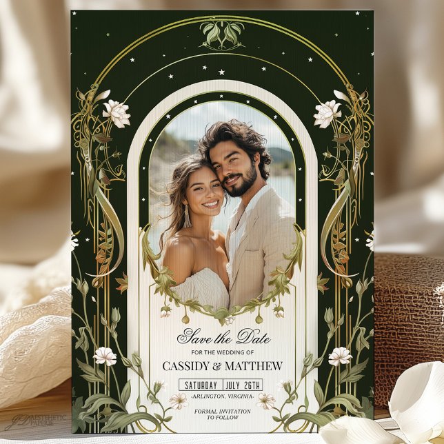 Invitation Élégante Flore blanche Enregistrer le Mariage date (Créateur téléchargé)