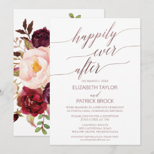 Invitation Élégante Fuite Rose Gold Florale