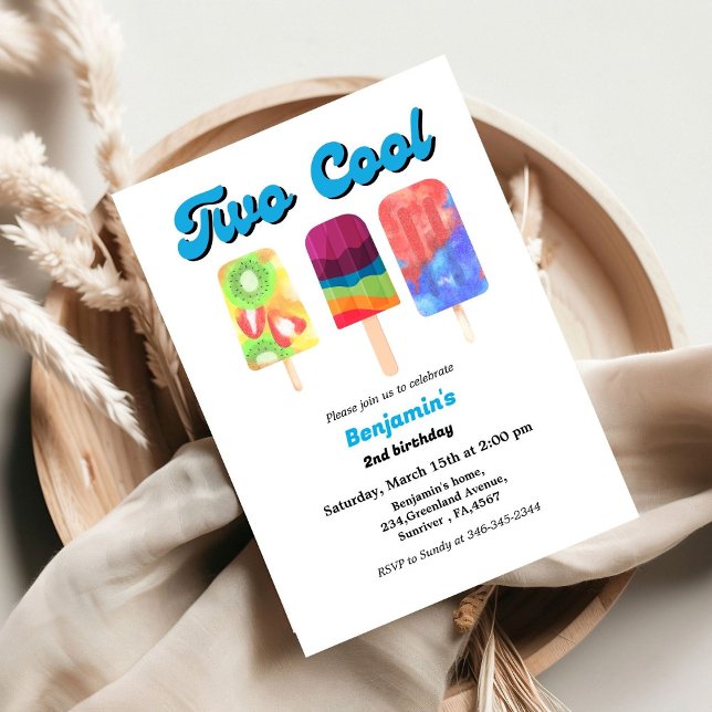 Invitation Elégante glace pop deux cool fête d'anniversaire (Créateur téléchargé)