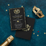 Invitation Elégante Gold & Black Masquerade Sweet 16 Party<br><div class="desc">Elegant Gold & Black Masquerade Sweet 16 Invitations de parties par Eugene_Designs.</div>