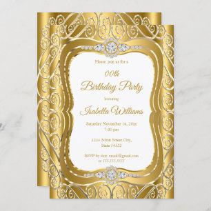 Invitation Elégante Gold Diamond Gem tourbillon Anniversaire
