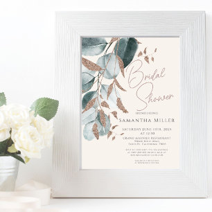 Invitation Elégante Gold Green Feuille nuptiale douche Invita