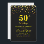 Invitation Elégante Golden 50th 60th 70th 80th Birthday Party<br><div class="desc">Élégante 50ème 60ème 70ème,  80ème anniversaire Invitation de fête. En-tête métallique or. Texte prêt à être personnalisé.</div>