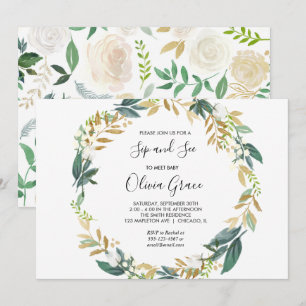 Invitation Elégante gorgée d'or blanc et voir