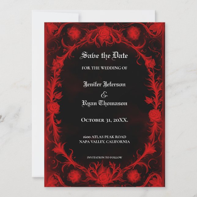 Invitation élégante gothique pour Halloween de sau (Devant)