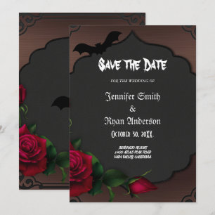 Invitation élégante gothique pour mariage à conser