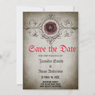 Invitation élégante gothique pour mariage à reteni