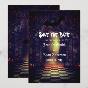 Invitation élégante gothique pour mariage à reteni