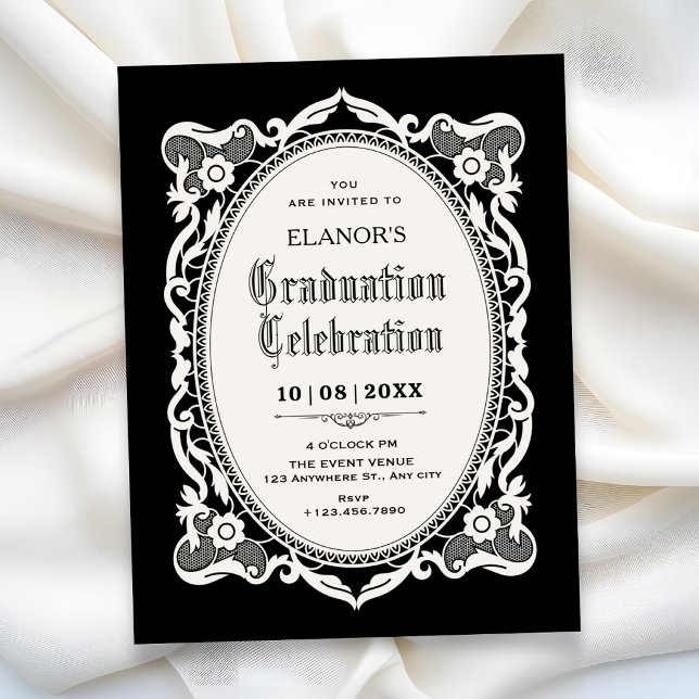 Invitation élégante graduation gothique (Créateur téléchargé)