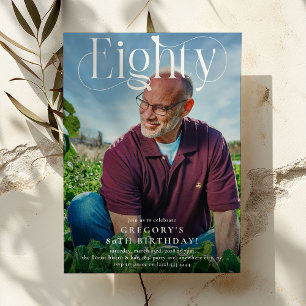 Invitation Elégante HUITIÈME Photo 30e fête d'anniversaire