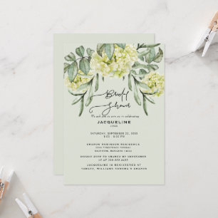 Invitation Élégante Hydrangea Mint Douche nuptiale
