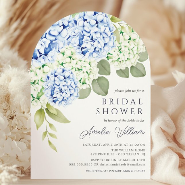 Invitation Elégante Hydrangée Bleue Douche nuptiale Invitatio (Créateur téléchargé)