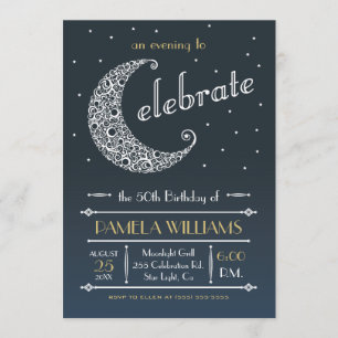 Invitation élégante II de célébration de lune
