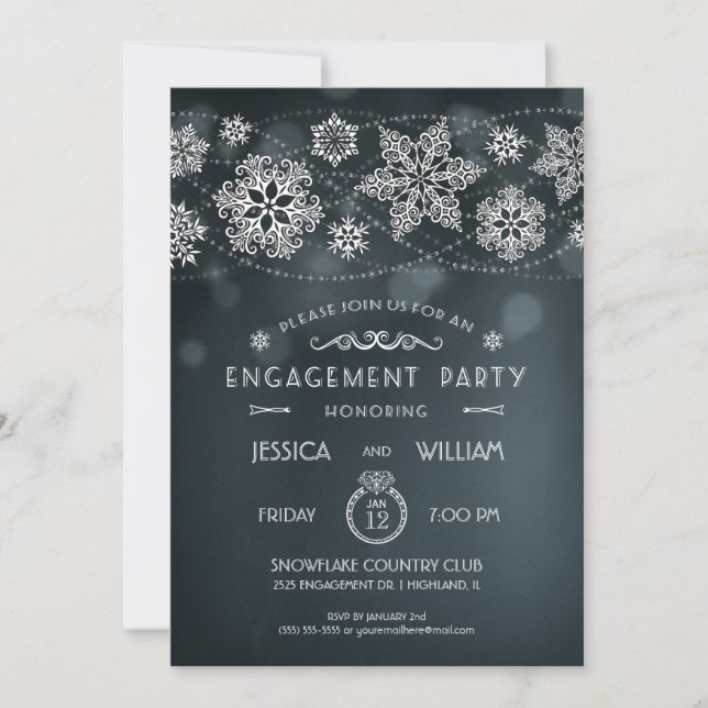 Invitation élégante II de partie de fiançailles de (Devant)