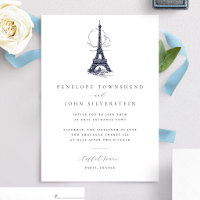 Élégante Illustration de la Tour Eiffel Mariage Vi