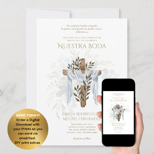 Invitation Elegante Invitación De Boda Católica Bilingüe