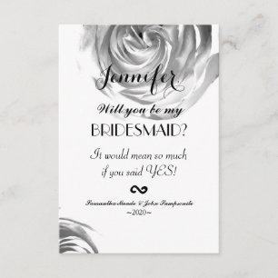 Invitation Élégante jolie rose noire et blanche