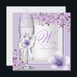 Invitation Élégante Lavande de mariage violet Lilac 5<br><div class="desc">Mariage élégant Fleurs blanches Lavande pourpre Lilac Cerise Fleur Fleur Champagne Invitations mariage traditionnel Élégant Mariage Jeux Mariages</div>