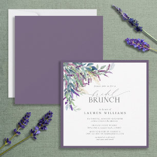 Invitation Élégante Lavande Florale Aquarelle Brunch nuptiale