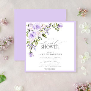 Invitation Élégante Lavande Lavande Fête des mariées florale