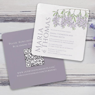 Invitation Élégante Lavande Mariage Wisteria personnalisée