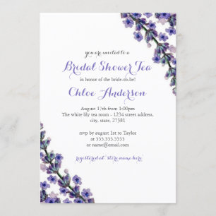 Invitation Élégante Lavande Teacup Envoi de douche nuptiale