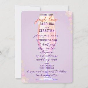 Invitation Élégante Lavande violette Bubbly Mariage champagne