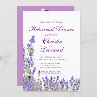 Invitation Élégante Lavandre violet Mariage de la répétition