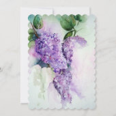Invitation Elégante Lilac Fleurs de nuptiale Douche Invitatio (Dos)