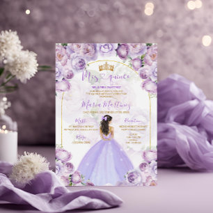 Invitation Élégante Lilac Princesse Robe Mis Quince