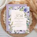 Invitation Elégante Lilac Purple Floral Greenery 30e annivers<br><div class="desc">Belle et élégante couleur violet lilas et vert de l'aquarelle botanique 30e anniversaire invitation à la fête sur un arrière - plan crème/blanc.</div>