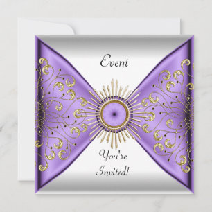 Invitation Élégante Lilac Purple Gold White Event Party