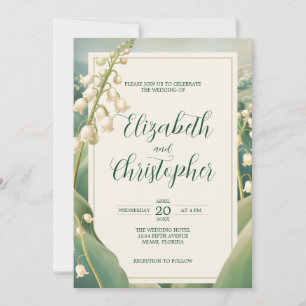 Invitation Elégante Lily de la Vallée Florale Mariage
