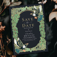 Élégante Magpie Art Nouveau Mariage Enregistrer la
