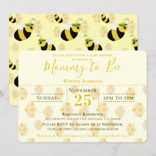 Invitation Élégante maman de peigne jaune à être Baby shower