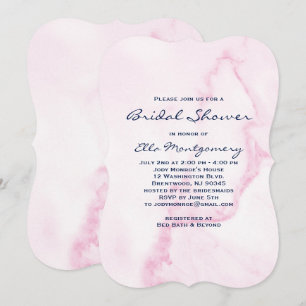 Invitation Élégante Marbre Rose Bridal