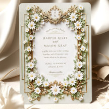 Elégante marguerite avec Mariage Faux Gold Détails