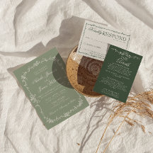 Élégante Mariage Floral Botanique Bohème Vert Saug