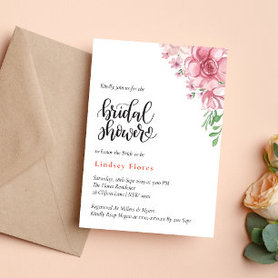 Invitation Élégante Mariage Minimaliste aux Fleurs Éteintes