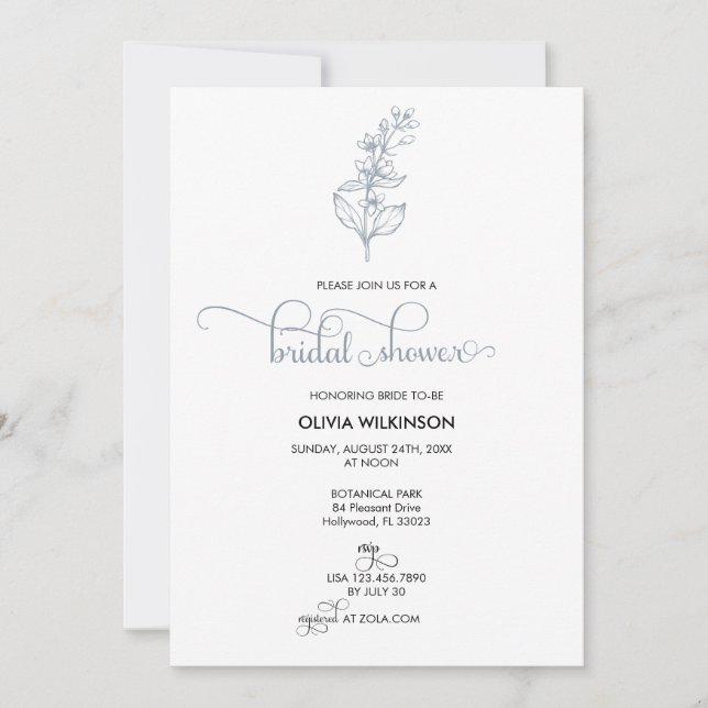 Invitation Élégante Mariage Moderne Calligraphie (Devant)