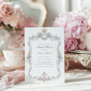 Invitation Élégante Marie Antoinette Baby Shower pour la Mari