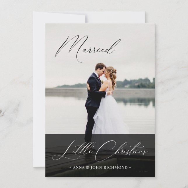 Invitation Élégante Mariée Petite calligraphie de Noël Photo (Devant)