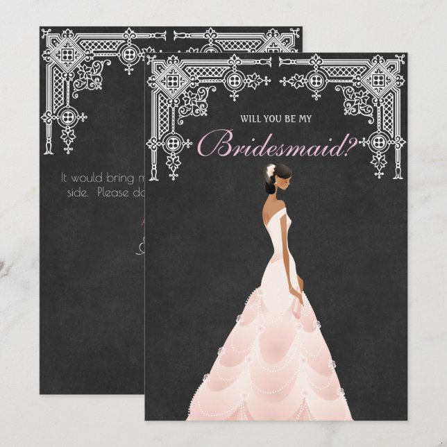 Invitation Élégante Mariée Serez-Vous Ma Femme D'Accueil (Devant / Derrière)