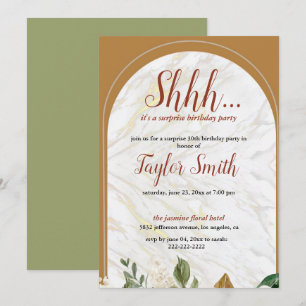 Invitation élégante marron pour une fête surprise 