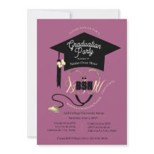 Élégante Mauve Purple Éditable Nurse Grad Party