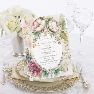 Invitation Élégante méditation de Quinceañera en Bourgogne