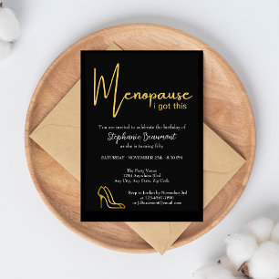 Invitation Élégante Ménopause Or J'Ai Ce 50e Anniversaire