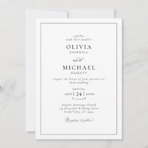 Invitation Élégante minimaliste de la typographie Mariage noi